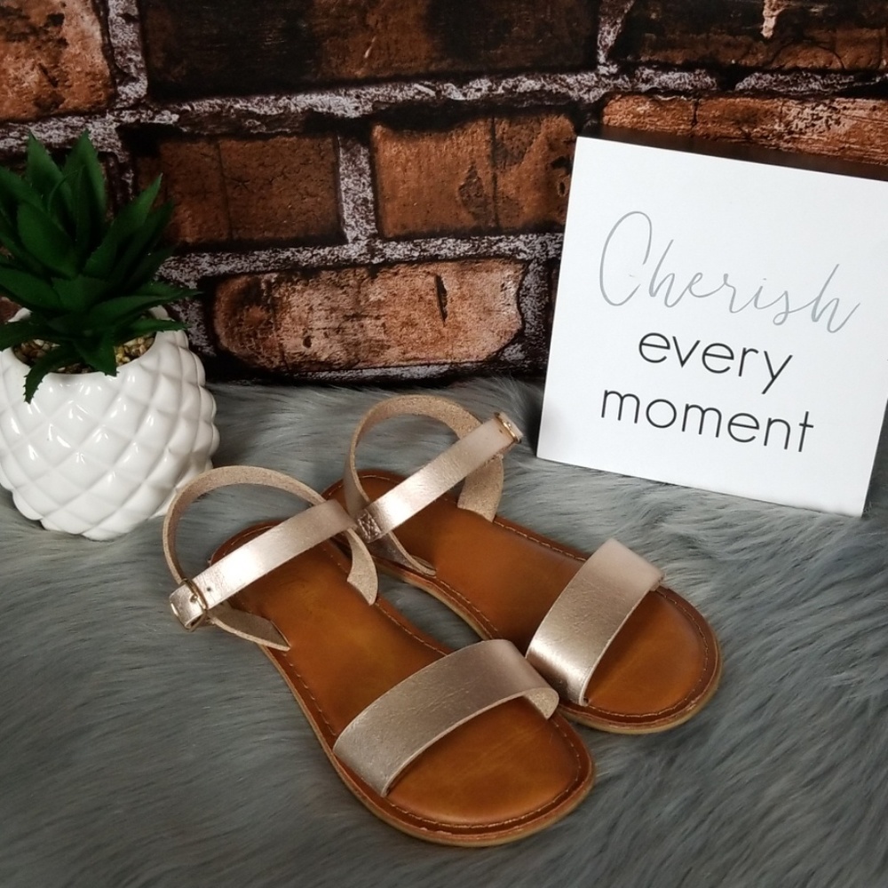 Hot Cakes | Rose Gold 2 strap sandals